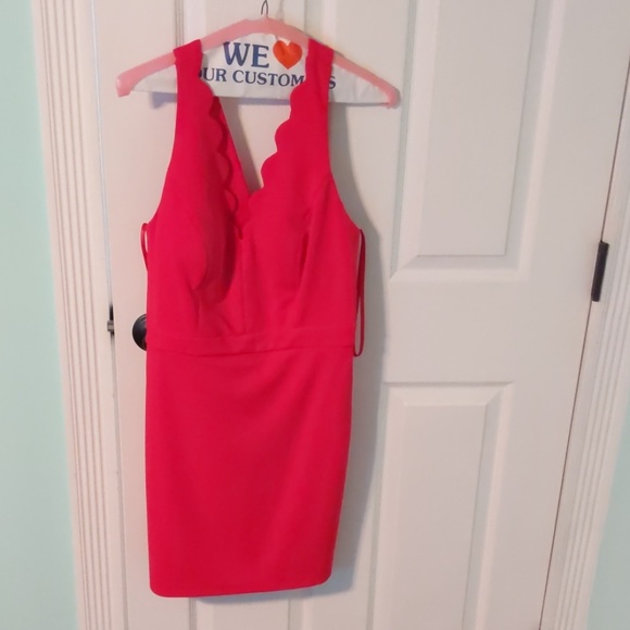 Light fucia mini cocktail dress - Picture 5 of 6